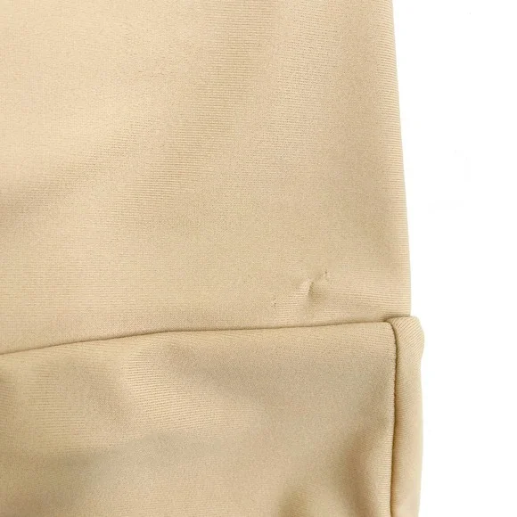 New Michael Costello Talliah One Piece Swimsuit Tan Black Crisscross Back Sz S - Picture 10 of 10